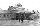 Another view of Kenilworth's replacement station showing the architectural features used in the walls, window openings, doorways and chimneys