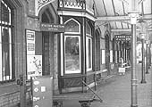 View along Kenilworth station's down platform showing the station master's office, booking hall and waiting room on the left