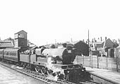 An unidentified ex-LNWR 4-6-0 'Claughton Class' locomotive on a down train to Birmingham New Street