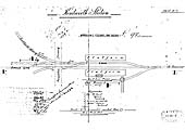 A schematic drawing of the original single line double platform Kenilworth station dated 25th January 1876