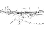 A post-1883 schematic plan of Kenilworth station showing the layout prior to the doubling of the branch line