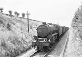 Ex-LMS 8F 2-8-0 No 45324 Stanier Class 5 approaches Gibbet Hill on an up express fitted freight service