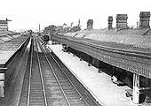 Looking towards Coventry with the carriage sidings on right and the exchange sidings to the GWR on the left