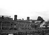 Facing towards Rugby, an opposite view of the rear of Platform 2 buildings as seen from the former GWR station
