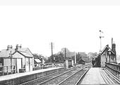Close up showing the basic timber buildings provided by the LNWR on both Longford & Exhall station's platforms