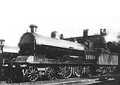 Ex-LNWR 2P 4-6-0 No 25509 'Chillington' is seen standing outside of Nuneaton shed ready for its turn of duty