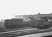 View of Nuneaton shed with mainly pre-grouping goods locomotives in view including ex-MR 0-6-0 2F No 58281