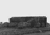 View of Nuneaton with a number of ex-LMS locomotives in steam on Saturday 2nd September 1961