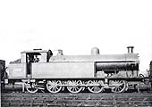 LNWR 0-8-2T No 1663 stands in line in front of the shed with other miscellaneous locomotives circa 1914