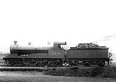 Another view of ex-LNWR 'Experiment' 4-6-0 No 5461 'City of London' standing on the roads outside the shed on 15th October 1932