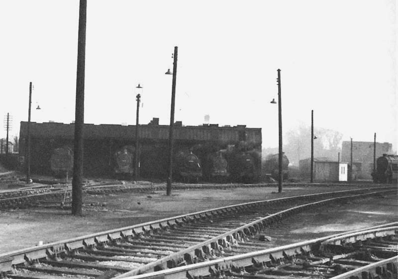 Close up showing the eight road shed in its 1897 form when it was further extended by the addition of a ninety foot extension at the rear