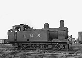 LMS 0-6-0 3F No 7587 is seen standing during shunting duties in Nuneaton's up marshalling yard circa 1938