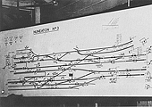 View of Nuneaton No 3 Signal Cabin's diagram of the two up goods loop lines and MR's the up and down goods lines