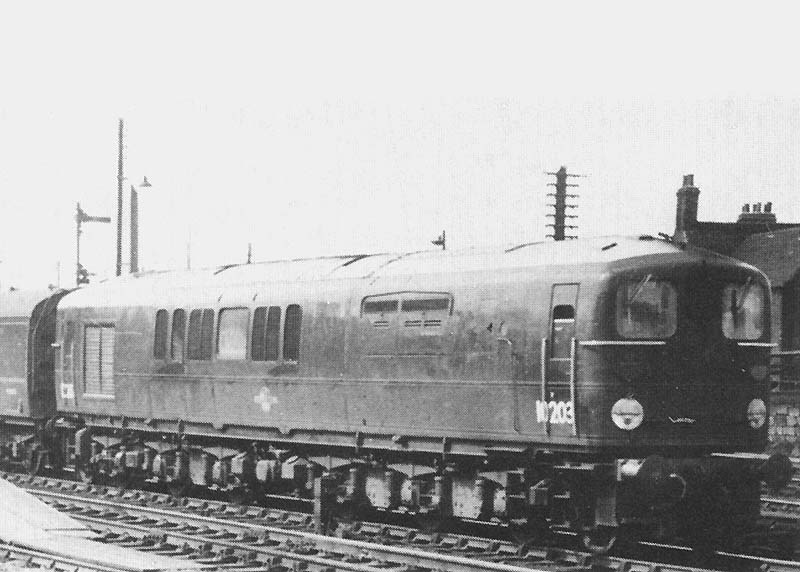 Ex-Southern Region Diesel No 10203 is seen at the head of an up express service passing through Nuneaton station's platform 3