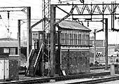 View of Nuneaton No 1 Signal Box and Nuneaton's extensive carriage sidings used to store coaching stock