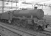 Ex-LMS 5XP 4-6-0 'Jubilee Class' No 45676 'Codrington' is seen on a freight service at Nuneaton on 6th August 1964