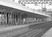 Close up of the station's platform 4 which served mail line traffic to Euston with platform 5 on the left