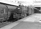 Ex-LMS 'Black 5' 4-6-0 No 45393 of Willesden (1A) shed passes through Nuneaton stationon 26th March 1964