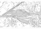 Ordnance Survey Map of Nuneaton Station of both the up and down marshalling yards dated 1913 and published in 1914