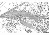 OS Map of Nuneaton Station of both the up and down marshalling yards dated 1923 and published in 1924