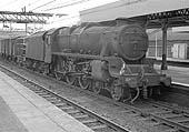 Ex-LMS 5MT 4-6-0 No 44963 heads a Type 3 Freight service through Nuneaton on 13th August 1964