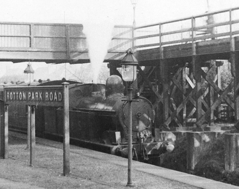 Close up showing ex-LNWR 2P 0-6-2 Watford Tank No 6924 blowing off steam as it waits for the right of way