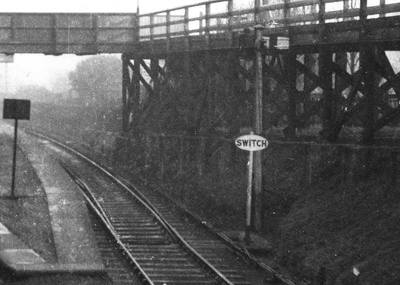 Close up showing the catch point and sand drag which protected the section of track to Harborne Junction