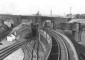 Close up showing the junction between the two branches after the removal of the elevated signal cabin