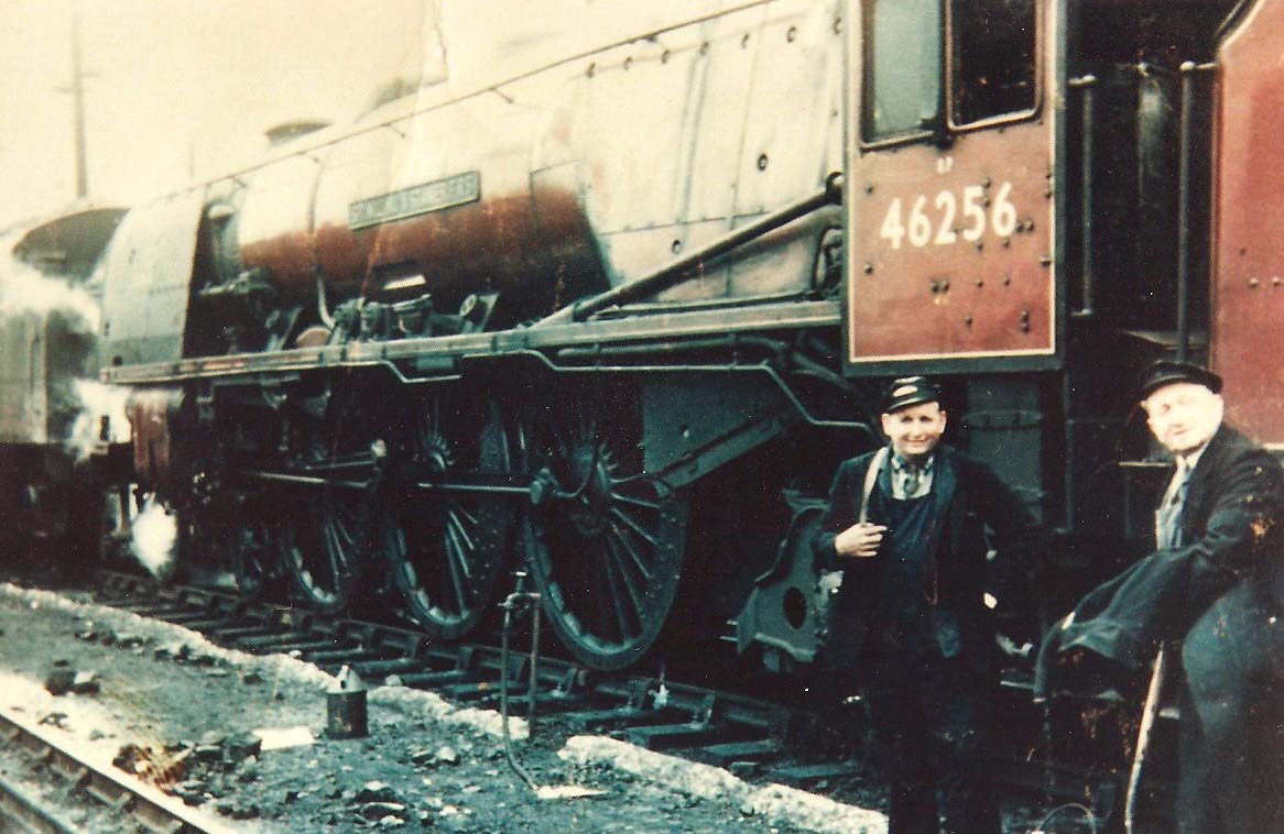Ex-LMS Princess Coronation 4-6-2 No 46256 'Sir William Stanier FRS' has just been brought on shed by its crew