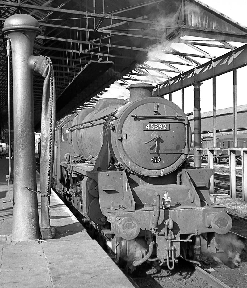 Ex-LMS 5MT 4-6-0 No 45392 stands light engine at the London end of Platform 1 on 12th October 1963