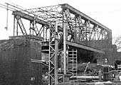 One of several photographs showing the demolition of the Great Central Railway's 'Birdcage' bridge over the Christmas 2007 holiday period