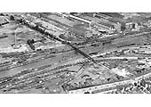 A 1929 panoramic aerial view showing Rugby's northern approaches on the left and the goods yards in the foreground