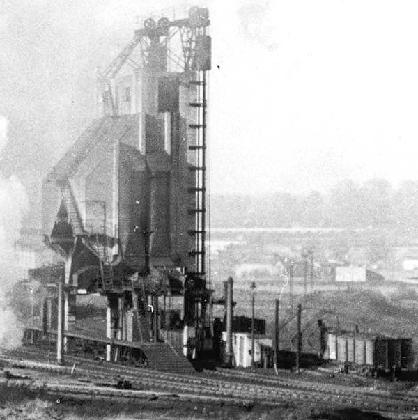 Another close up of the LMS built Coaling plant and the approach lines with a coal wagon ready to be discharged