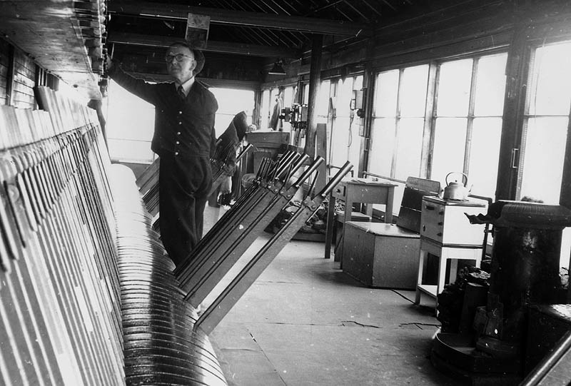 Another view of Rugby's No 7 signal cabin showing the booking table being used in the far corner of the cabin