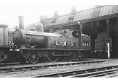 Ex-LNWR 2-4-2T Class 1P No 6683 is seen standing outside of Warwick Milverton shed fully coaled and watered for its next turn