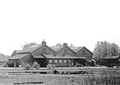 A long distance view of Warwick Milverton's goods shed as seen from Old Milverton Road in May 1972