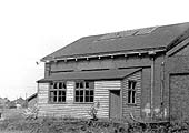 Part view of the south end of Milverton's goods shed showing the timber lean-to office extension