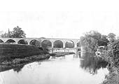 The Railway Viaduct crossing over the river Leam near Queens Drive at Leamington Spa in 1892