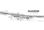 Schematic plan of Alcester station, its goods yard and goods shed from an undated LMS plan