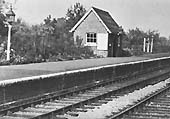 View of the brick built Passenger Waiting Room on Alcester station's northbound platform