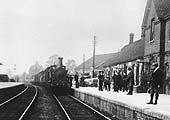 A later view of the Midland Railway's Kirtley double framed 0-6-0 locomotive at the head of the goods train passing through the station