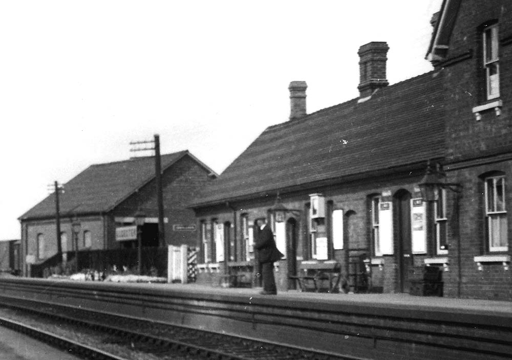 Close up showing the principle station facilities for passengers including waiting rooms, booking hall and booking offices