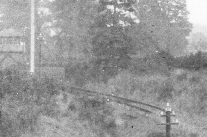 Close up showing the Midland Signal Box sited opposite the Bearley branch and the truncated track at the start of the branch