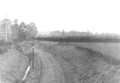 Post World War One view of the junction with the Midland Railway's Evesham to Birmingham line showing the lifted track