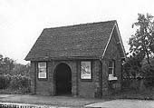 Alcester station's brick built up platform passenger waiting room which built after the line was doubled through the station