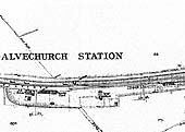 An undated Ordnance Survey map showing the layout of the station and its single siding goods yard