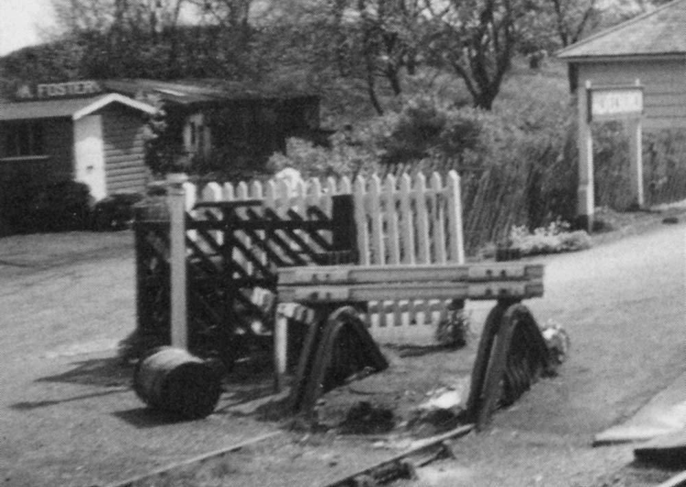 Close up showing the timber buildings which housed A Foster's offices, thought to be a coal merchant