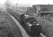 Ivatt 4MT2-6-0 No 43047 approaches Alvechurch station on the 5 10pm Birmingham New Street to Ashchurch service