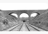 Looking towards Nuneaton and the original tunnel entrance prior to it being opened out into a cutting in the 1940s