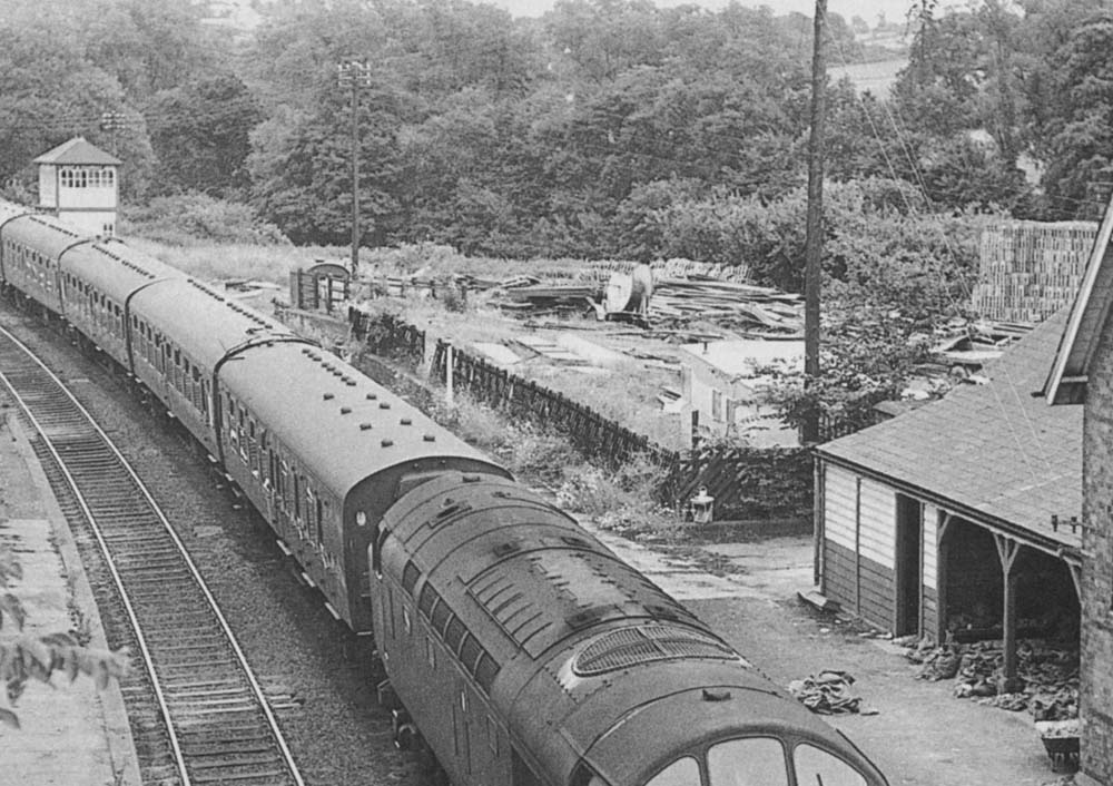 Close up showing the station's former goods yard on 10th July 1966, some 18 months after the yard had been closed